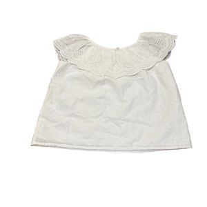 Gap Kids Girls Embroidered Cream Top Blouse, Ivory, Size Small